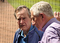 McLane (right) and George H. W. Bush, April 2010