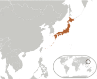Location of Japan on the world map