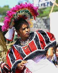 A woman in traditional Manobo dress