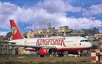  Airport terminal with airplane labeled "Kingfisher"