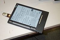 iLiad E-book reader equipped with e-paper display