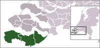 Location of Zeelandic Flanders in Zeeland, Netherlands