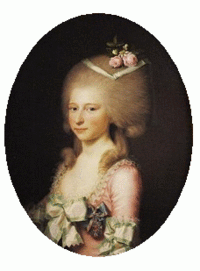 Luise Auguste von Augustenburg with the Order of Christiaan VII painted by Jens Juel