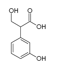 Chemical structure of meta-hydroxyphenylhydracrylic acid
