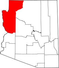Map of Arizona highlighting Mohave County