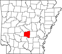 Map of Arkansas highlighting Grant County
