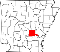 Map of Arkansas highlighting Jefferson County