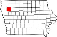 Map of Iowa highlighting Cherokee County