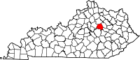 Map of Kentucky highlighting Clark County