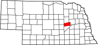 Map of Nebraska highlighting Nance County