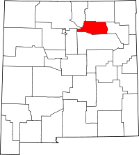 Map of New Mexico highlighting Mora County