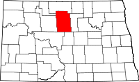Map of North Dakota highlighting McHenry County