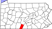 Map of Pennsylvania highlighting Fulton County