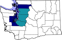Map of Seattle MSA in Teal, CSA in Navy