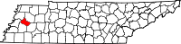 Map of Tennessee highlighting Crockett County