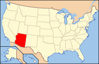 Map of the U.S. highlighting Arizona