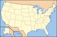 Map of the U.S. highlighting Delaware