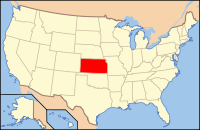 Map of the U.S. highlighting Kansas