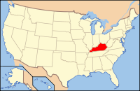 Map of the U.S. highlighting Kentucky