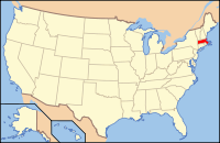 Map of the U.S. highlighting Massachusetts
