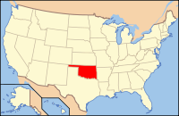 Map of the U.S. highlighting Oklahoma