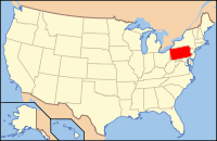 Map of the U.S. highlighting Pennsylvania
