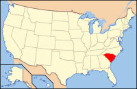 Map of the U.S. highlighting South Carolina