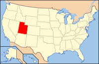 Map of the U.S. highlighting Utah