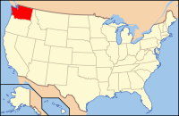 Map of the U.S. highlighting Washington