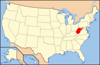 Map of the U.S. highlighting West Virginia