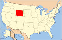 Map of the U.S. highlighting Wyoming