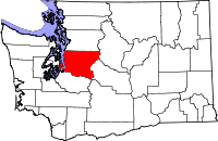 Map of Washington highlighting King County