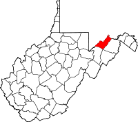 Map of West Virginia highlighting Mineral County