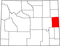 Map of Wyoming highlighting Niobrara County