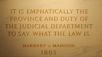 Inscription from Marbury v. Madison