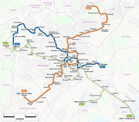Montpellier - Tramway network map 2010.png