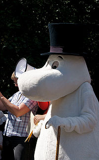 Moominpappa in Moomin World theme park, Naantali, Finland.