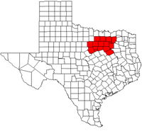 Map of Texas highlighting counties served by the North Central Texas Council of Governments.