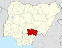Location of Benue State in Nigeria
