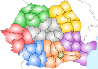 Map of the administrative divisions of Romania