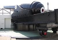 Rear view of the 100-ton gun