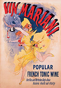 Advertising bill for the wine Mariani, lithograph of Jules Cheret, 1894