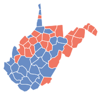 West Virginia Gubernatorial election results by county, 2011.svg