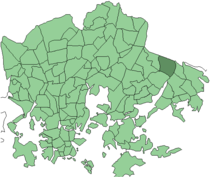 Position of Mellunmäki within Helsinki