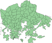 Position of Munkkisaari within Helsinki