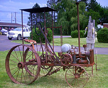 Photograph of an old tractor.