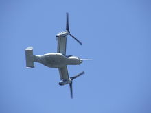  A view of the underside of a V-22 Osprey at the 2006 Royal International Air Tattoo air show