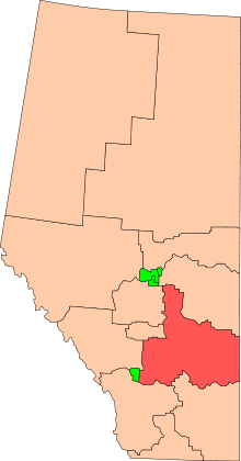 Alberta federal ridings (rural) - Crowfoot.svg