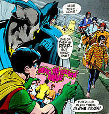 The cover of a 1970 Batmancomic book parodying the legend