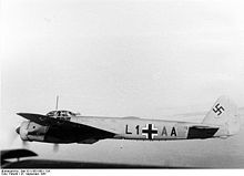 A photo of a Ju 88A displaying Geschwaderkennung of Lehrgeschwader 1.